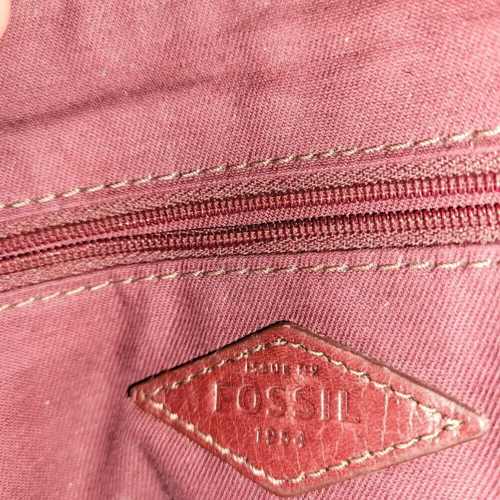Fossil Emma Burgundy/Multi Colored Square Crossbody Bag One Size